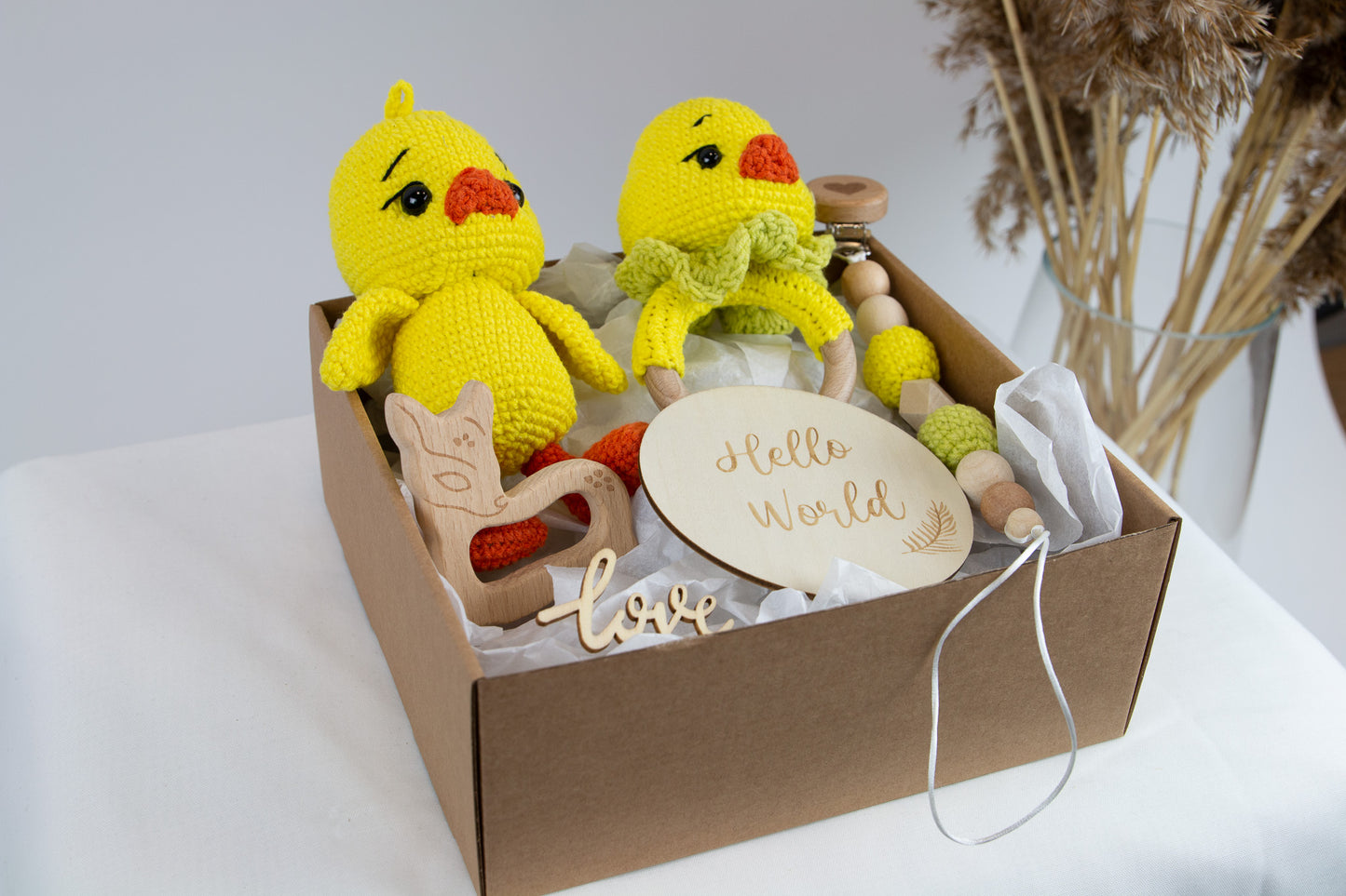 Crochet Duck Baby Gift Box