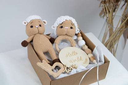 Crochet Sheep Baby Gift Box