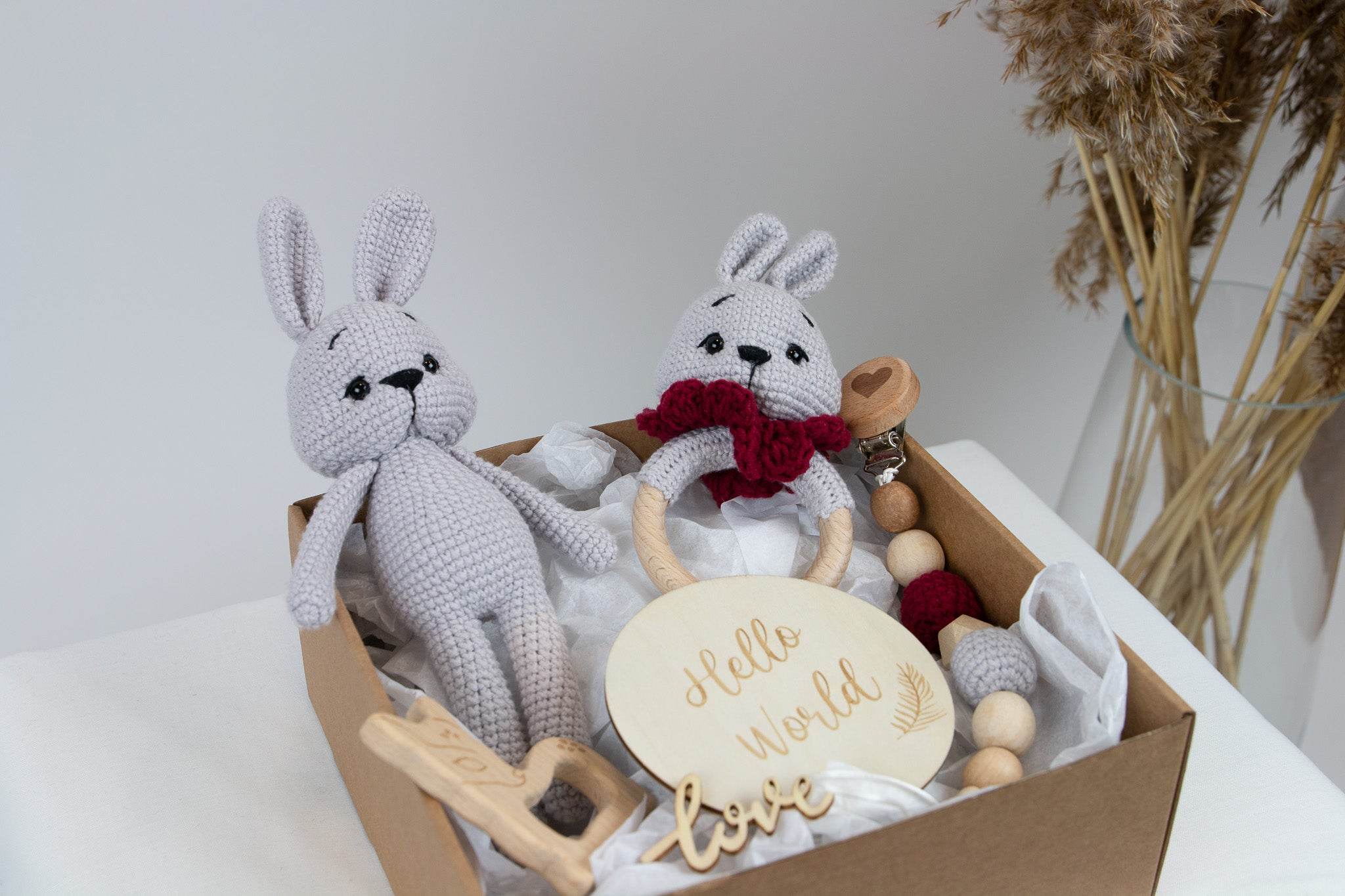 Crochet Bunny Baby Gift Box - Minidreams Decor