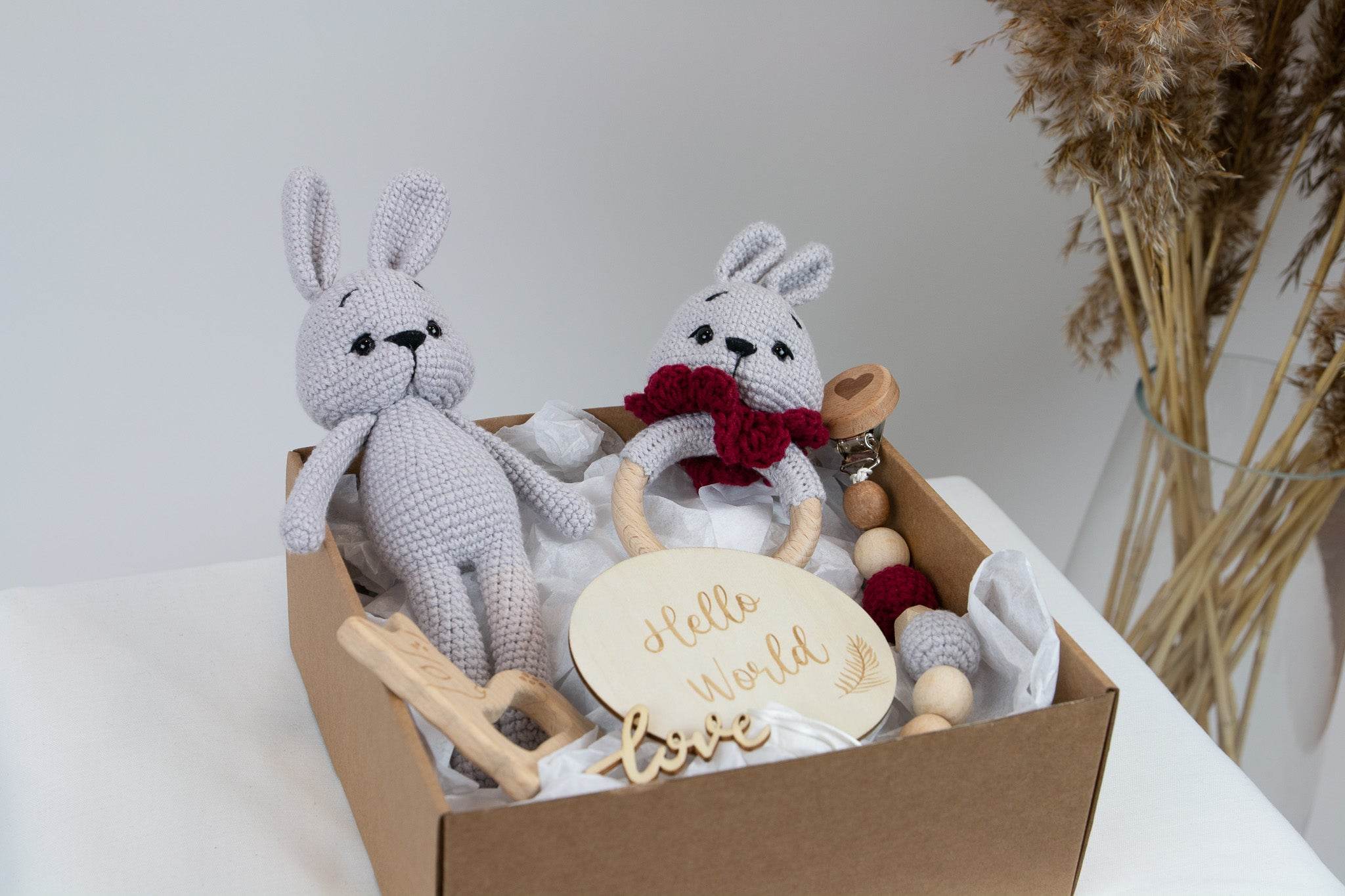 Crochet Bunny Baby Gift Box - Minidreams Decor