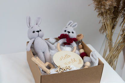 Crochet Bunny Baby Gift Box