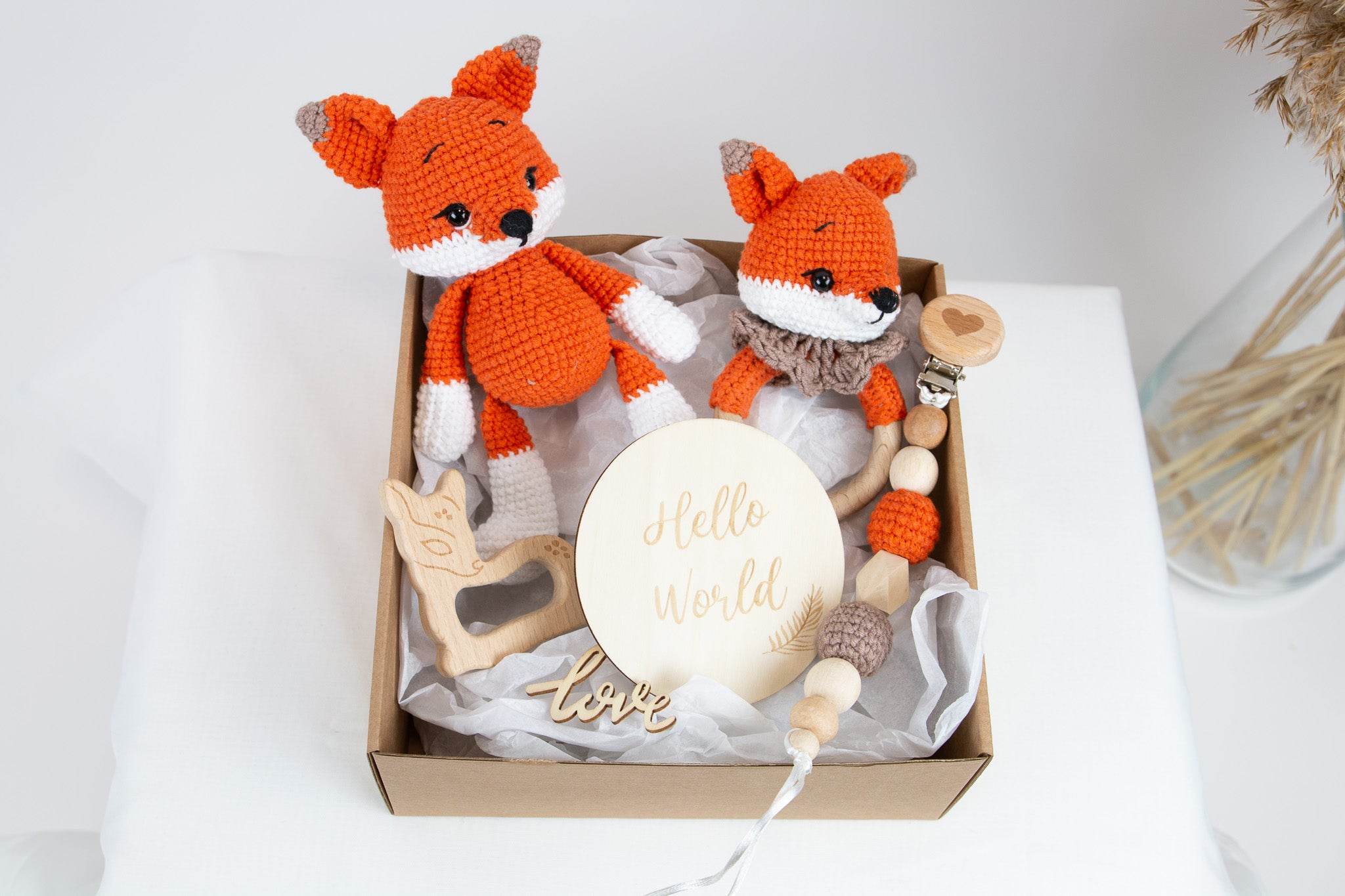 Crochet Fox Baby Gift Box - Minidreams Decor