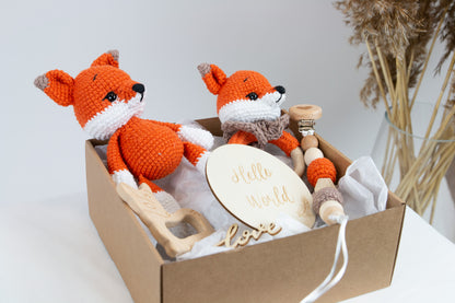 Crochet Fox Baby Gift Box