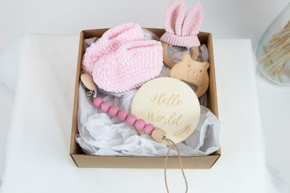 Gift box with newborn socks