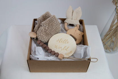 Gift box with newborn socks