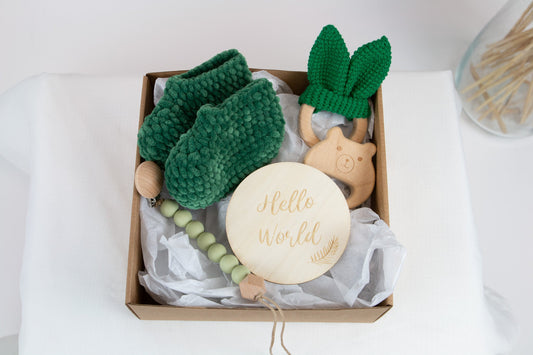 Gift box with newborn socks