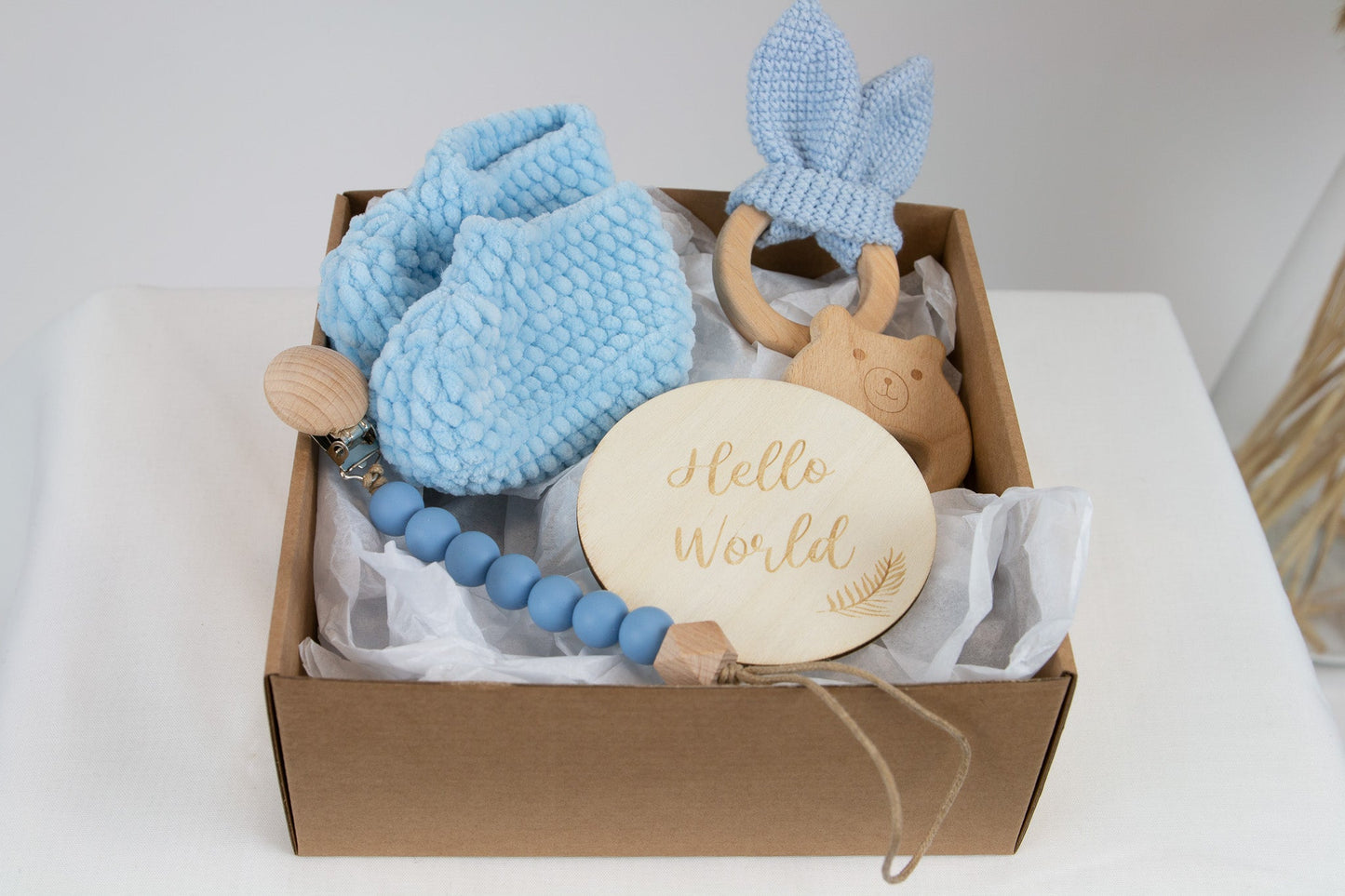 Gift box with newborn socks