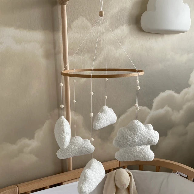 Boucle handmade clouds baby mobile