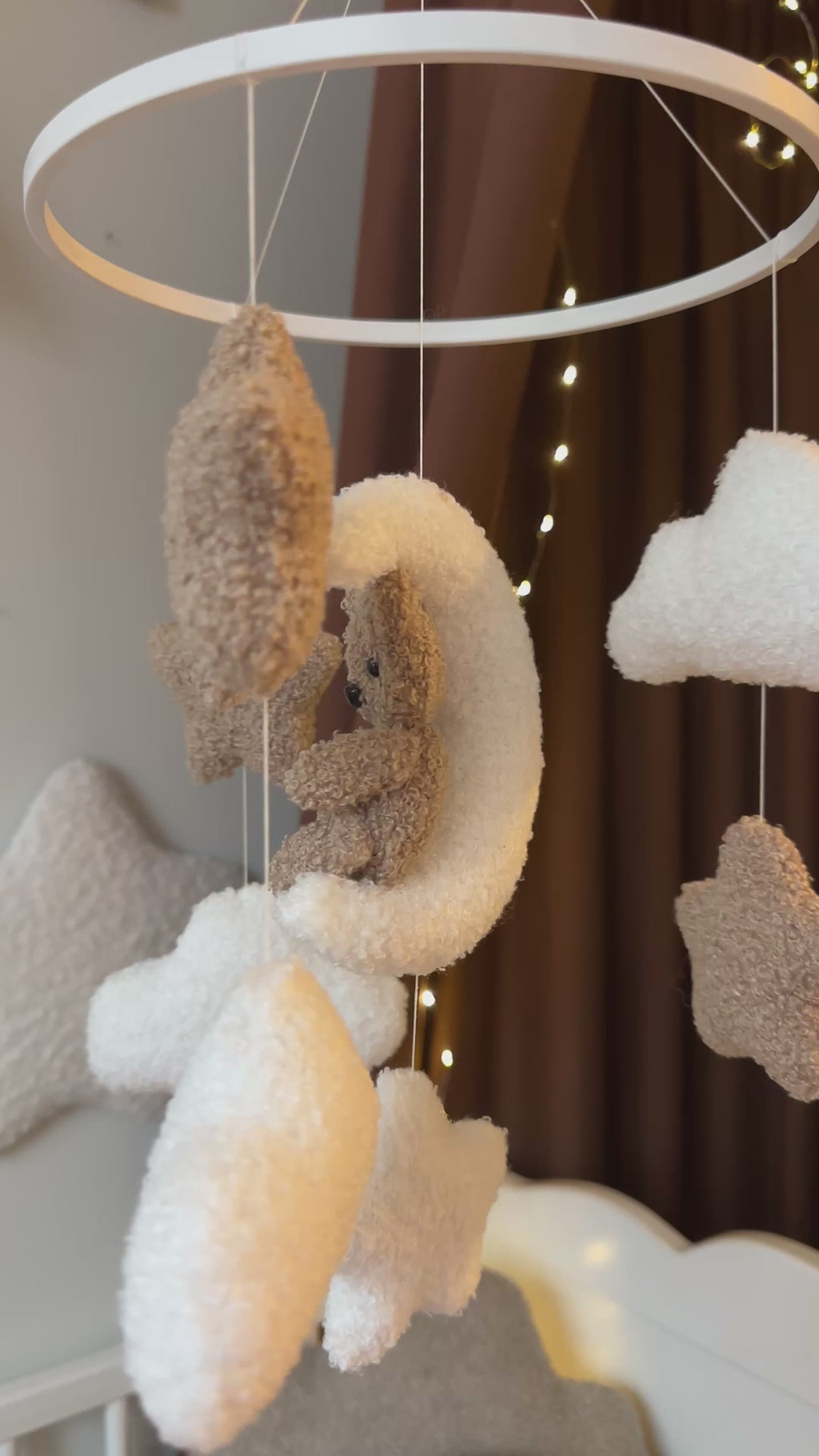 Teddy bear baby mobile