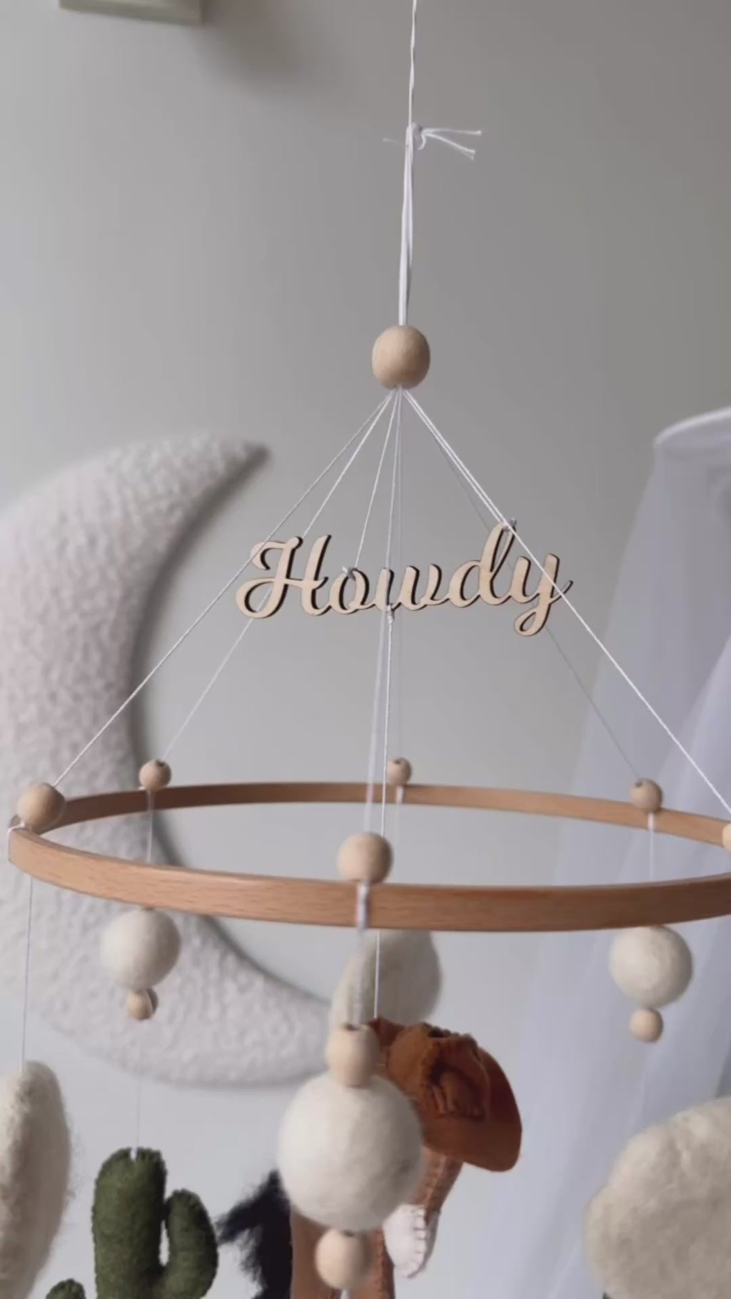 Wild West Cowboy Baby Mobile – Handmade Felt Baby Mobile for Nursery Decor