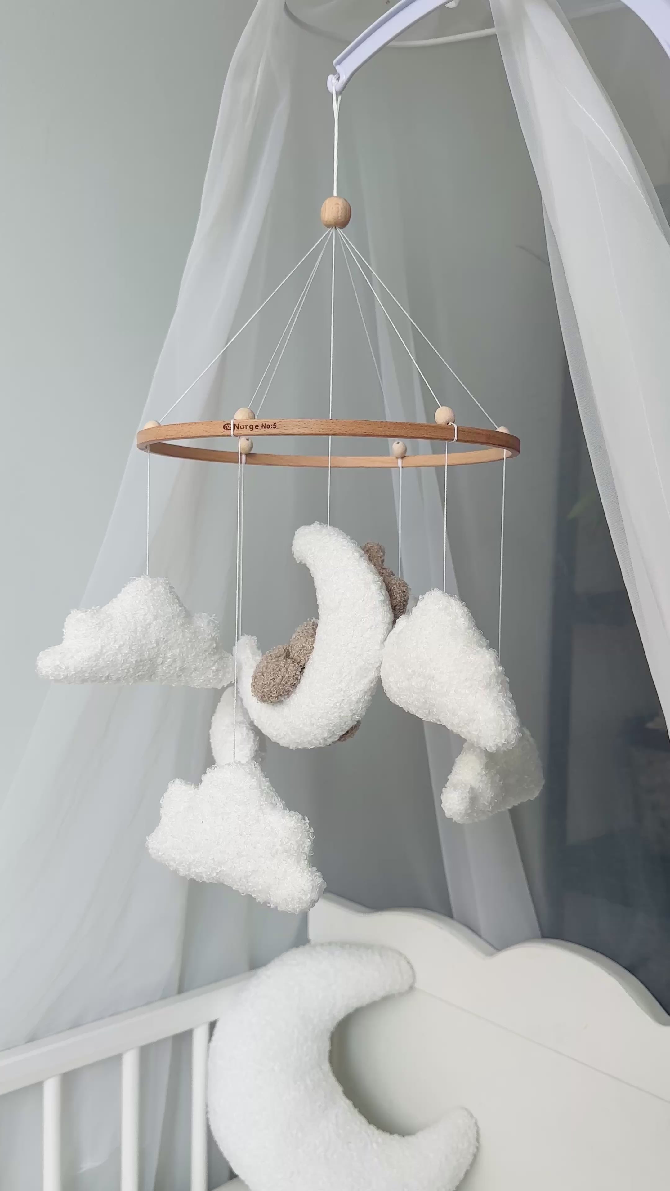 Teddy bear baby mobile