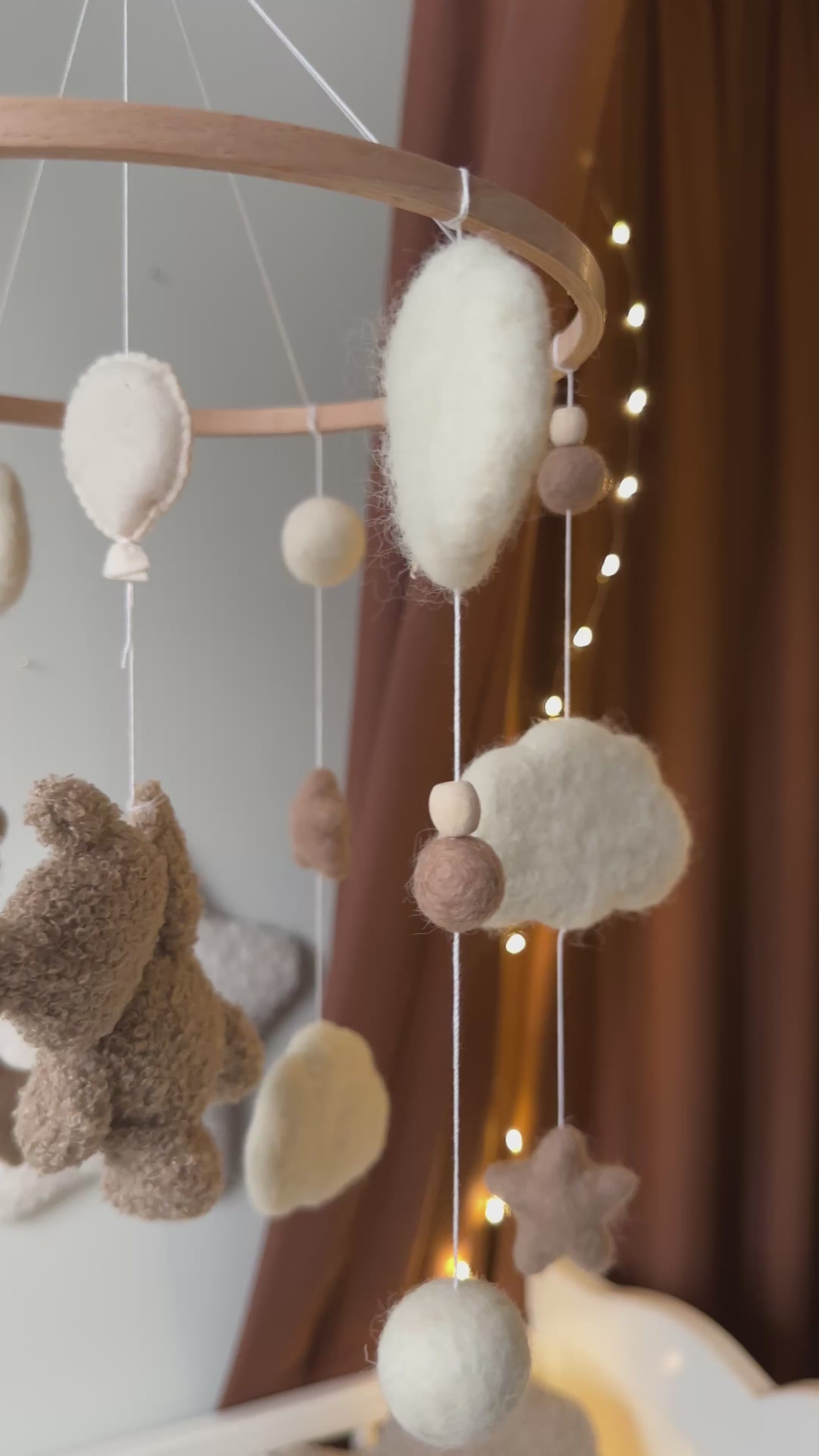 Teddy bear baby mobile