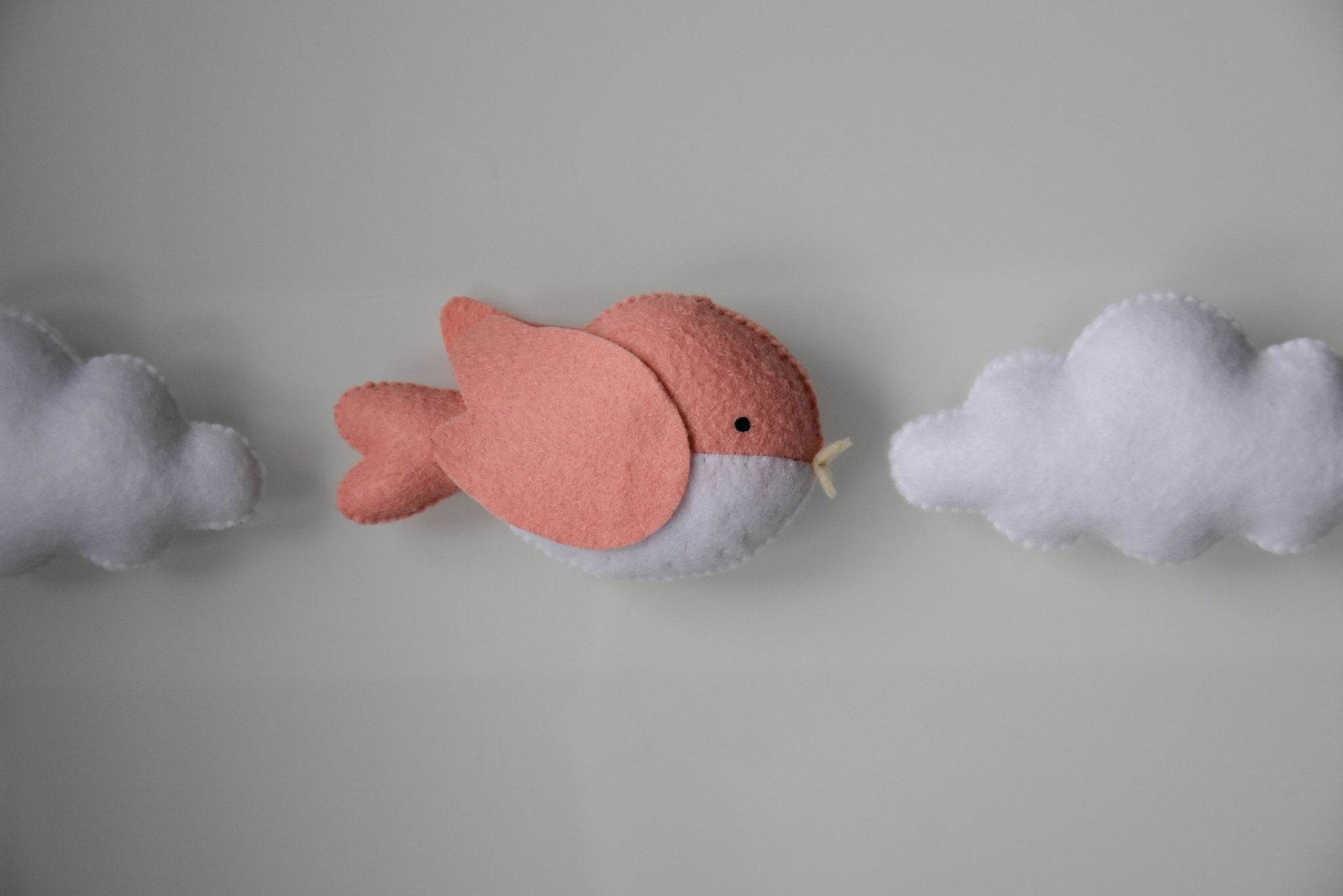 Wall nursery garland with clouds and birds - Minidreams Decor