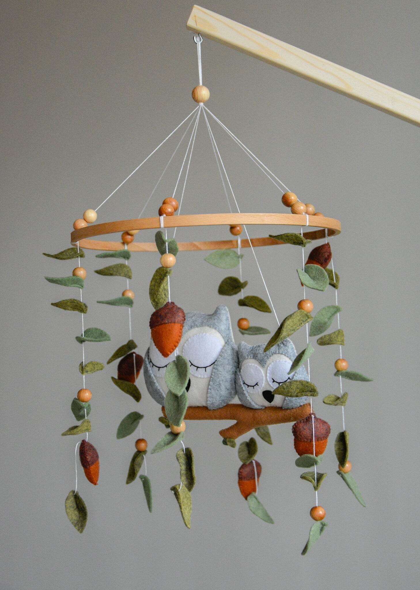 Baby owl and mom owl mobile - Minidreams Decor