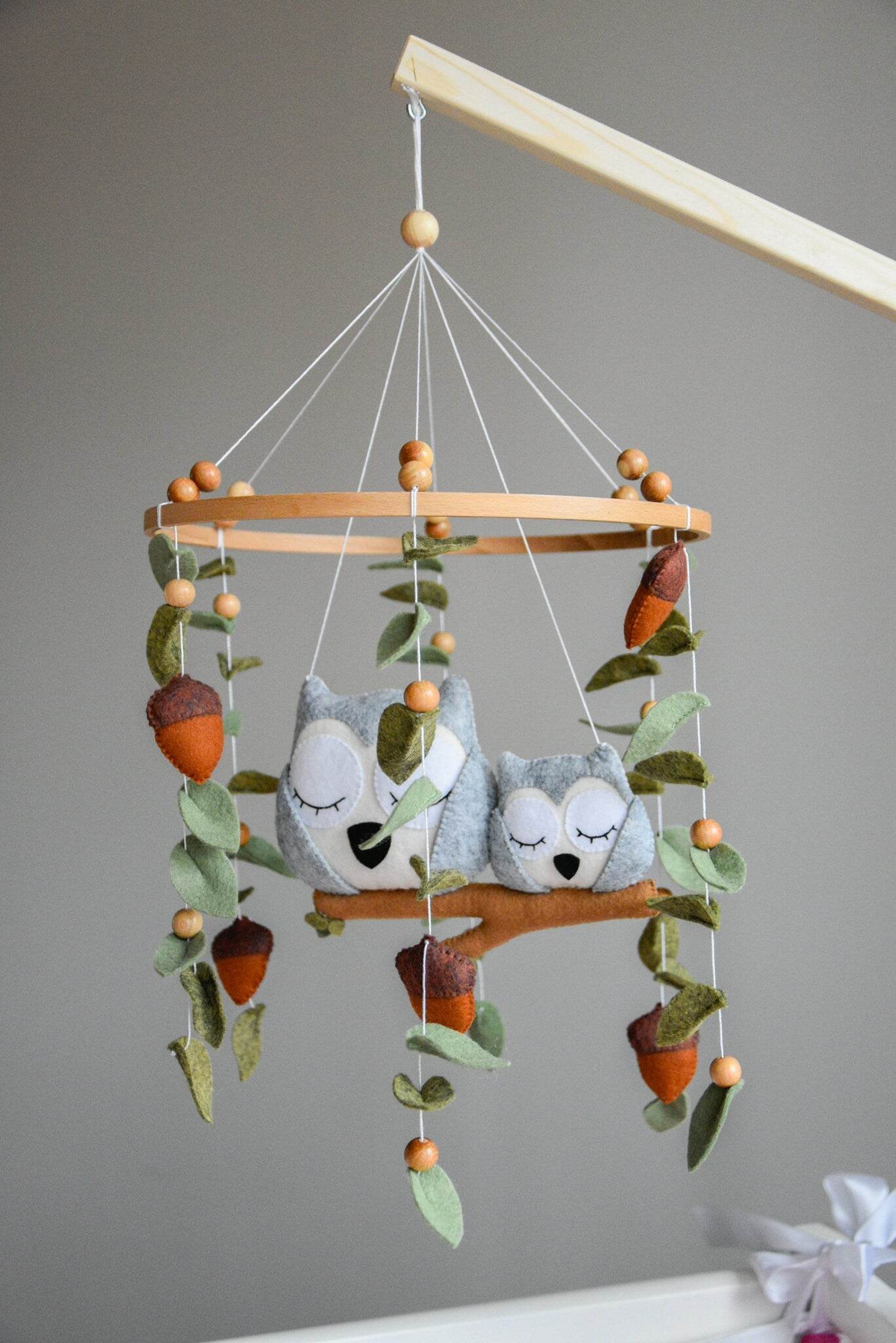 Baby owl and mom owl mobile - Minidreams Decor