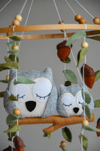 Baby owl and mom owl mobile - Minidreams Decor