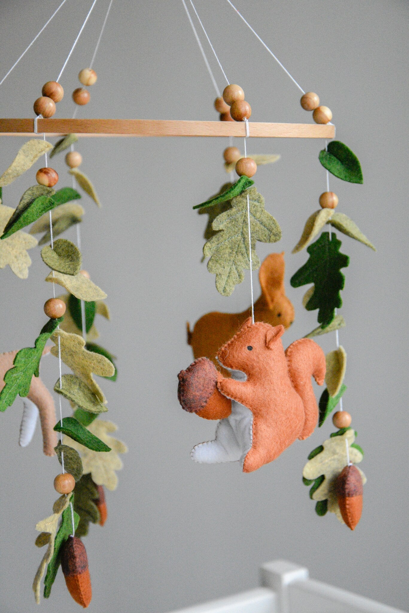 Woodland mobile with forest animals