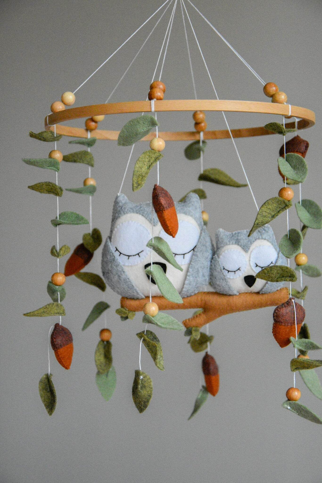 Baby owl and mom owl mobile - Minidreams Decor