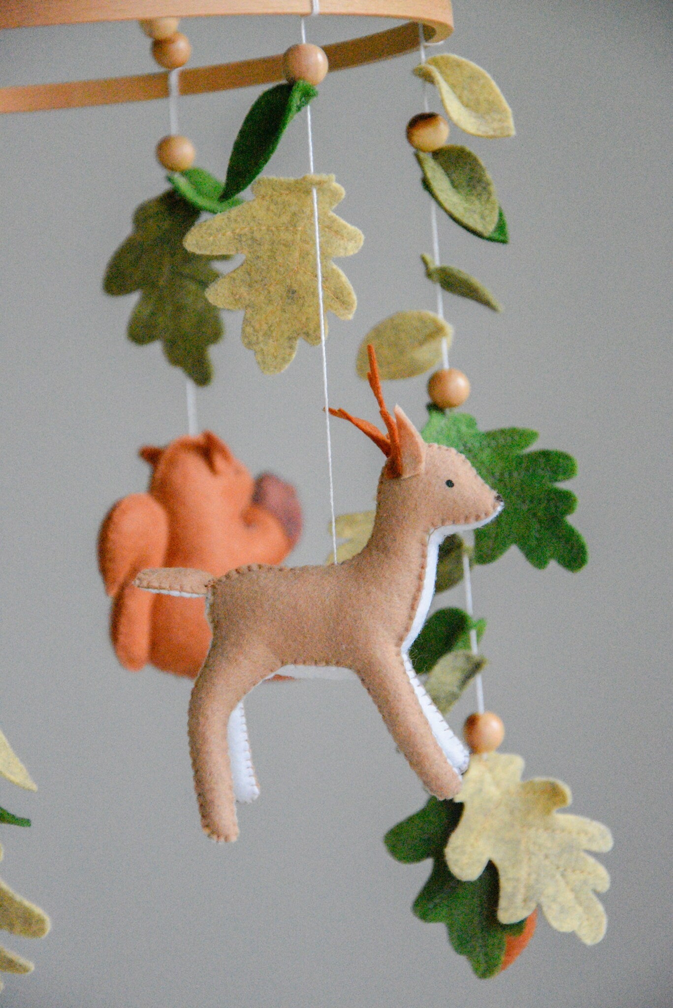 Woodland mobile with forest animals