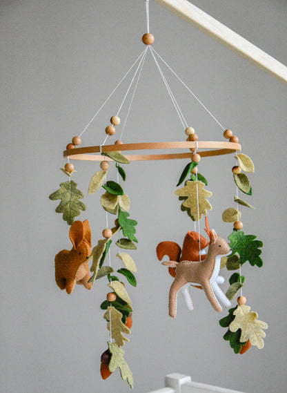 Woodland mobile with forest animals