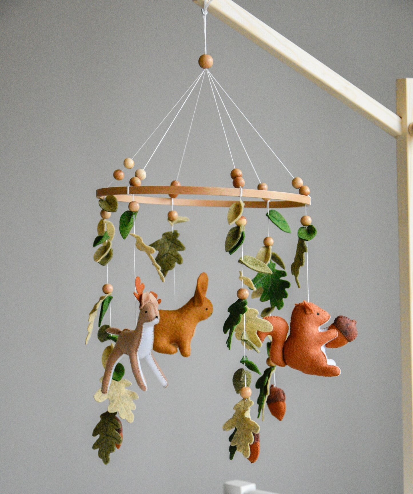 Woodland mobile with forest animals