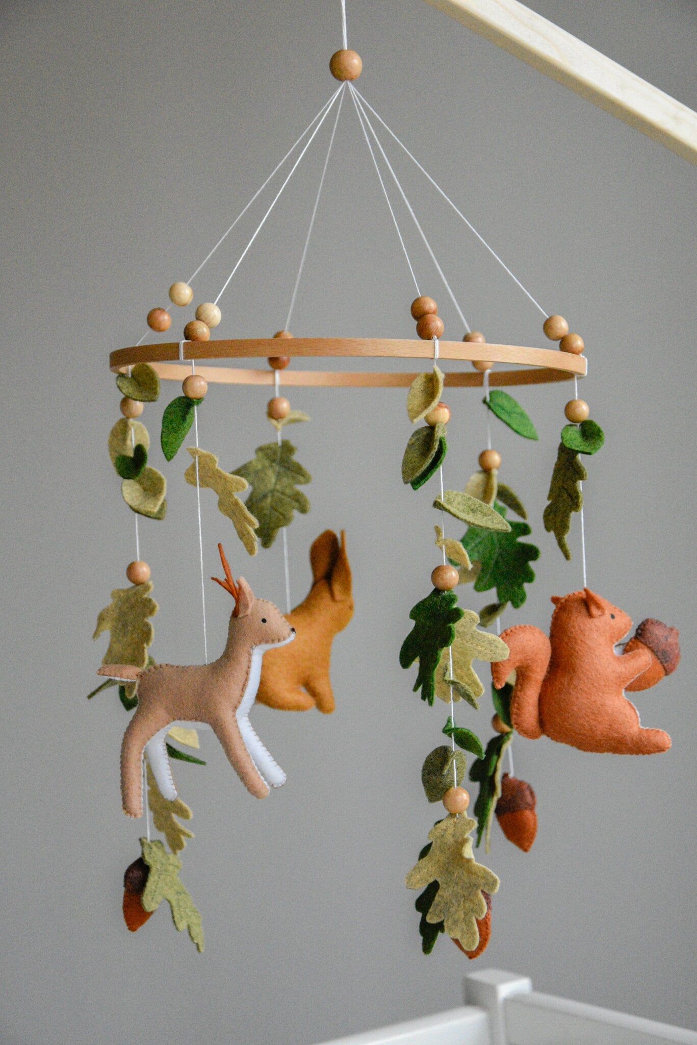 Woodland mobile with forest animals