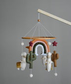 Llama mobile with rainbow stars cactus and moon - Minidreams Decor