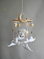 Astronaut space baby mobile with stars and moon - Minidreams Decor