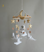 Astronaut space baby mobile with stars and moon - Minidreams Decor