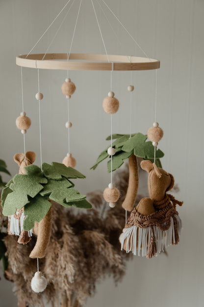 Boho mobile with camel and palm tree