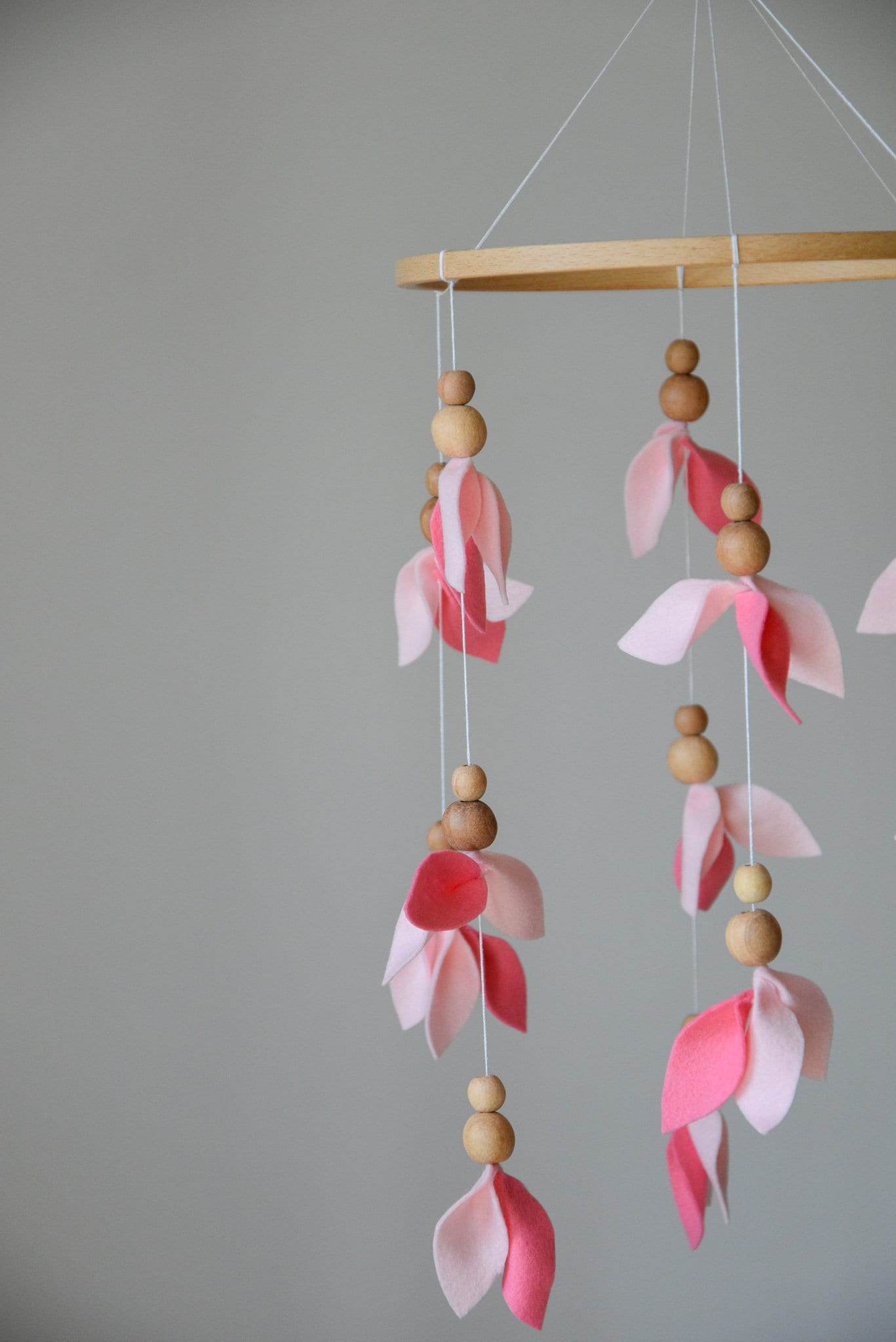 Pink floral baby mobile - Minidreams Decor