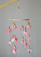 Pink floral baby mobile - Minidreams Decor