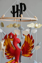 Harry Potter themed mobile, Wizard, Phoenix, Flying keys, Lighting bolt - Minidreams Decor