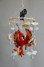 Harry Potter themed mobile, Wizard, Phoenix, Flying keys, Lighting bolt - Minidreams Decor