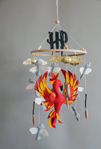 Harry Potter themed mobile, Wizard, Phoenix, Flying keys, Lighting bolt - Minidreams Decor
