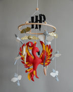 Harry Potter themed mobile, Wizard, Phoenix, Flying keys, Lighting bolt - Minidreams Decor