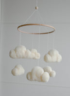 Felted cloud mobile - Minidreams Decor