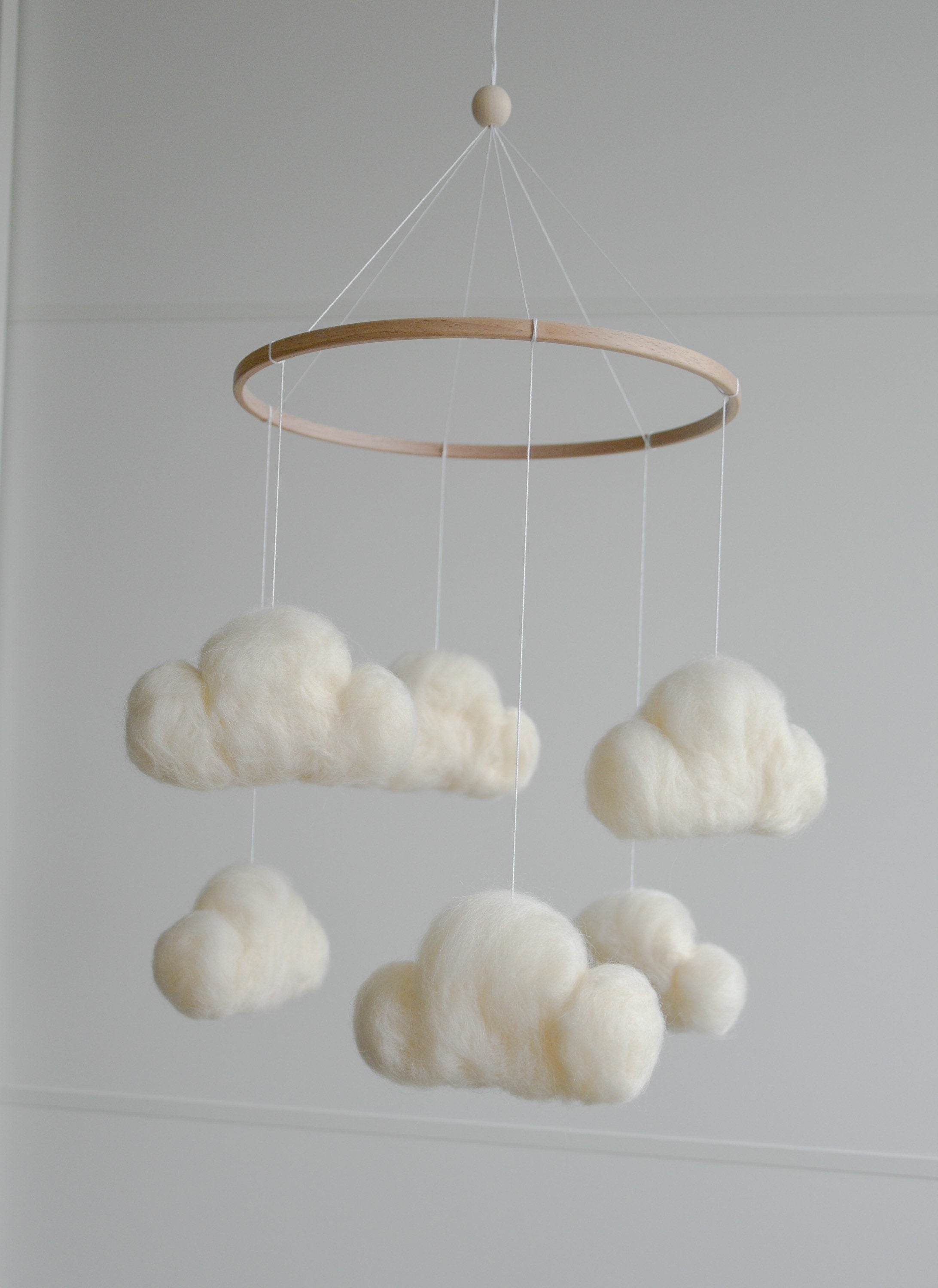 Felted cloud mobile - Minidreams Decor