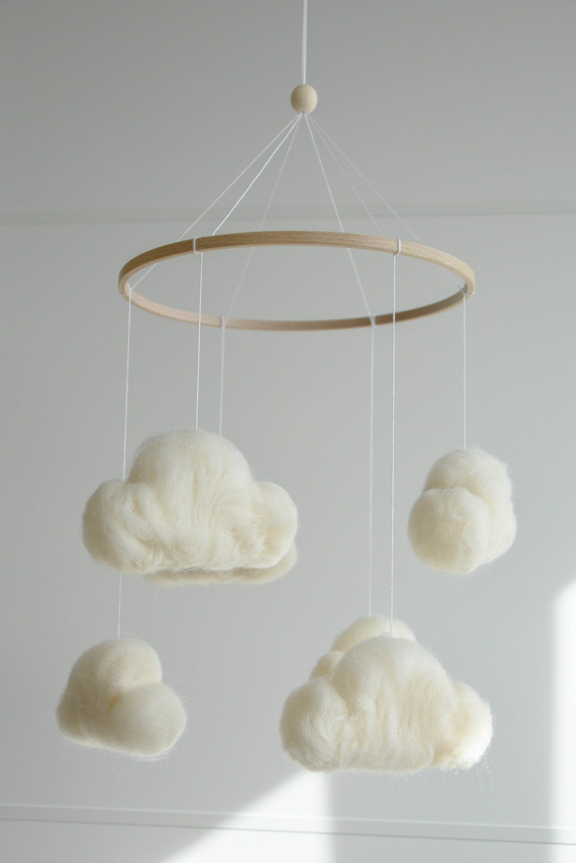 Felted cloud mobile - Minidreams Decor