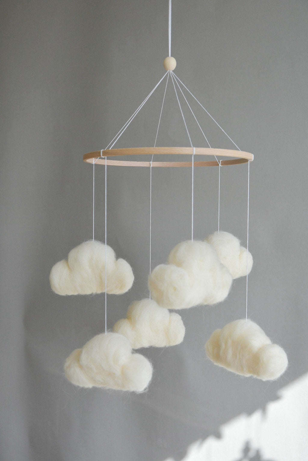 Felted cloud mobile - Minidreams Decor