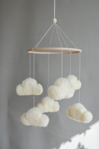 Felted cloud mobile - Minidreams Decor