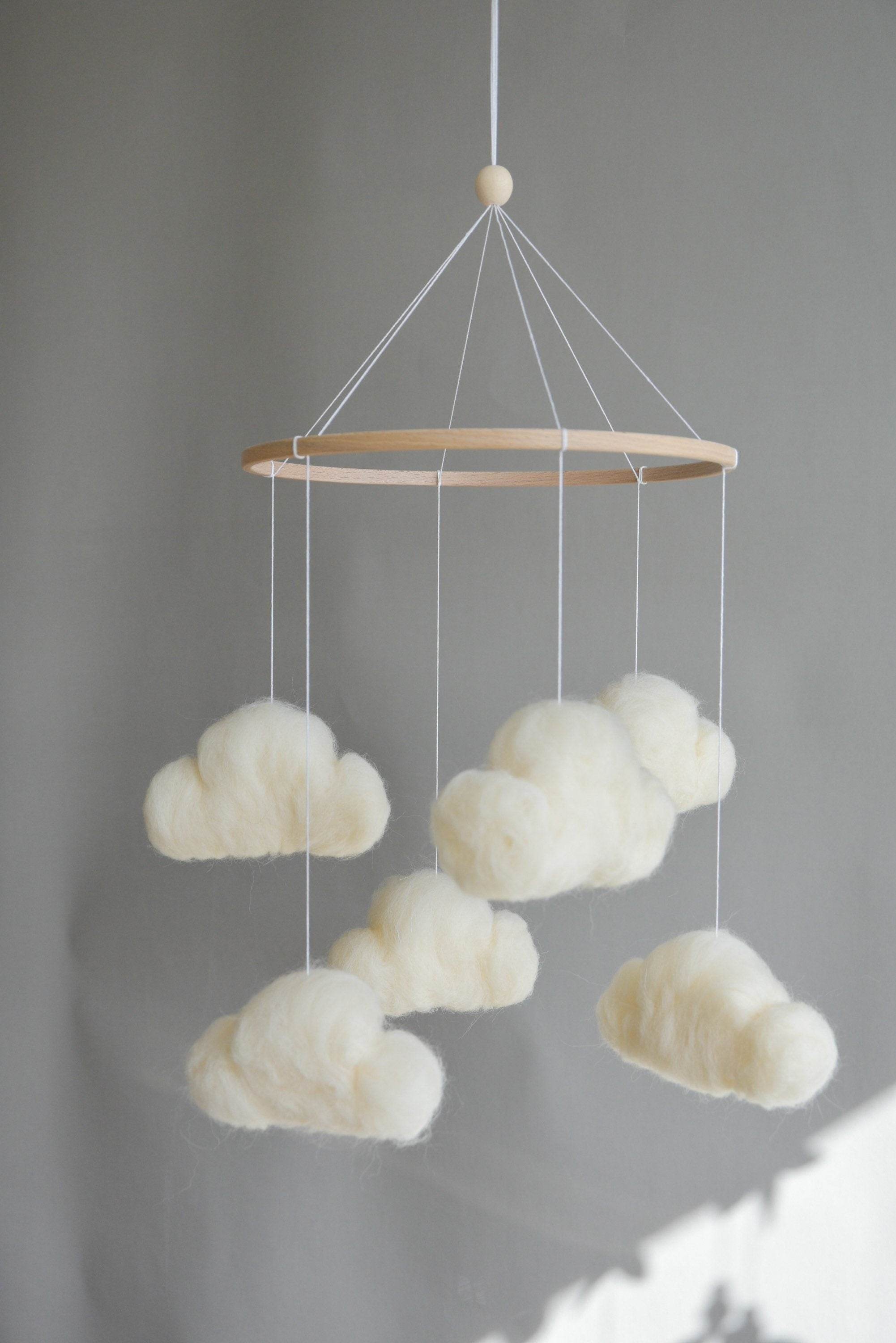 Felted cloud mobile - Minidreams Decor