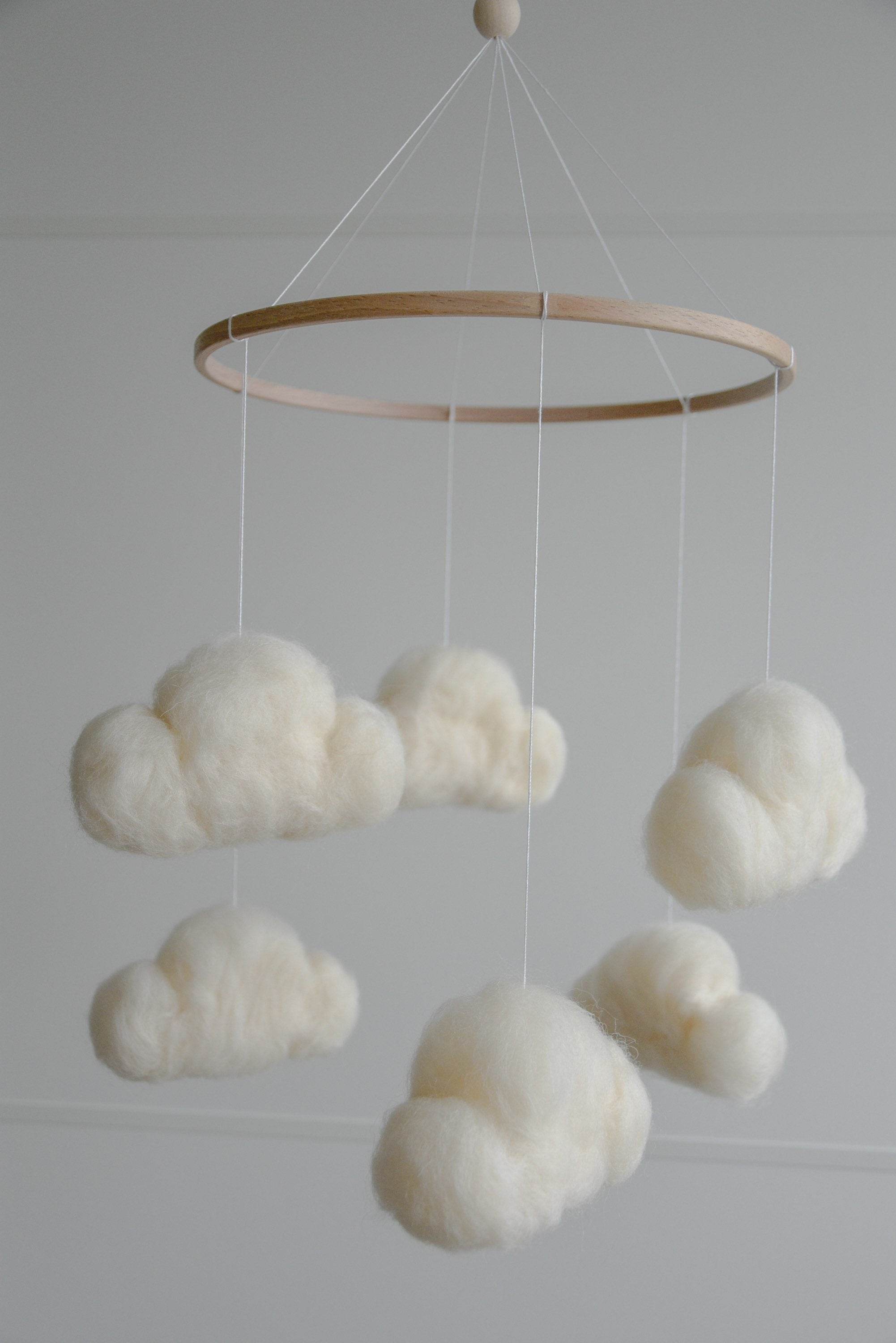 Felted cloud mobile - Minidreams Decor