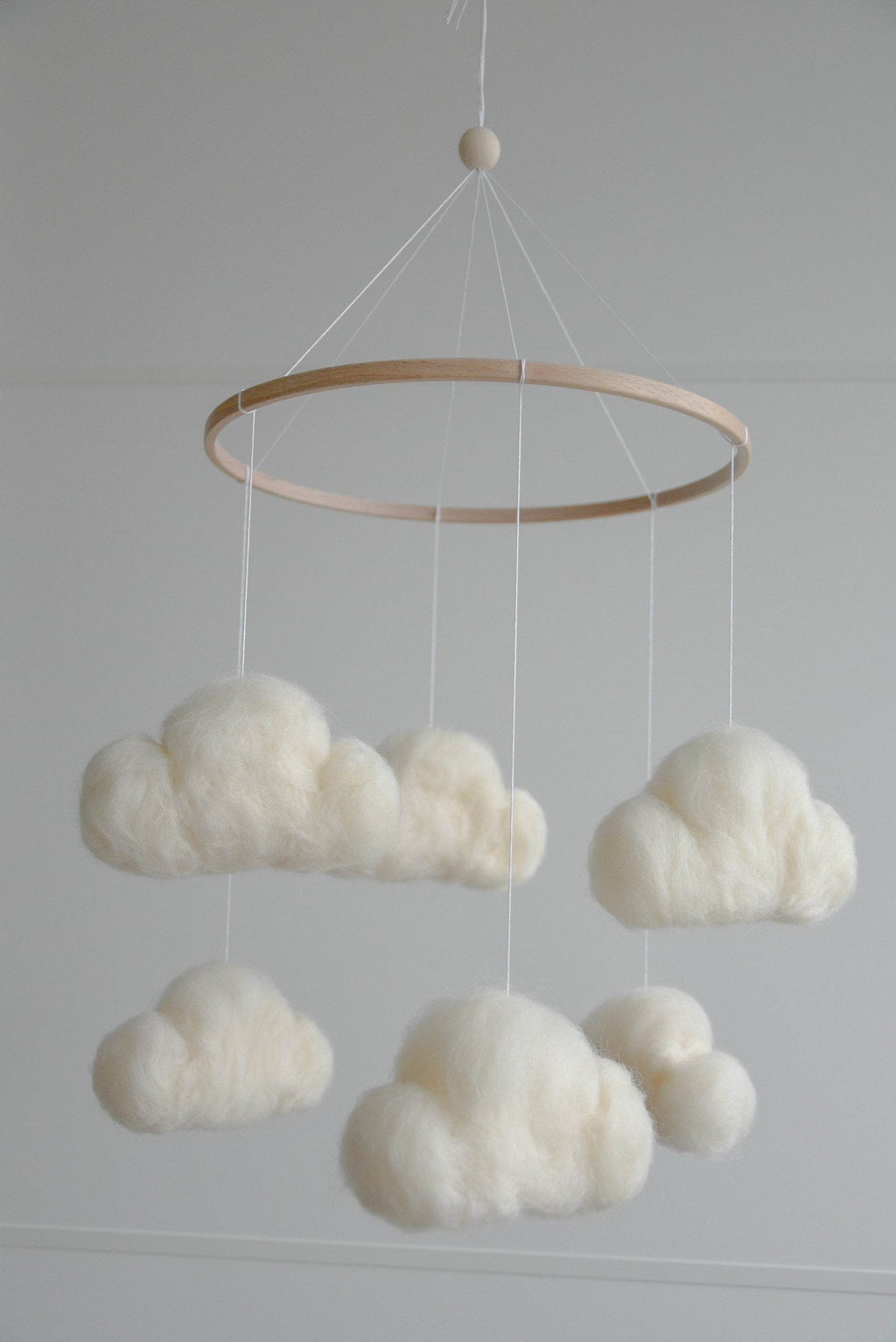 Felted cloud mobile - Minidreams Decor
