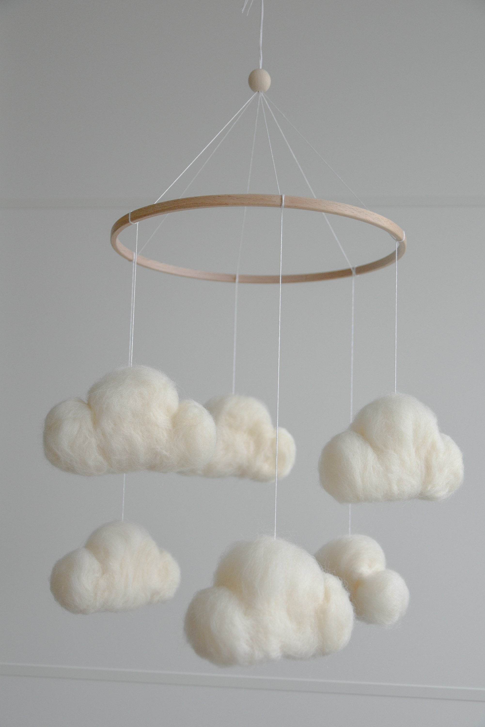 Felted cloud mobile - Minidreams Decor