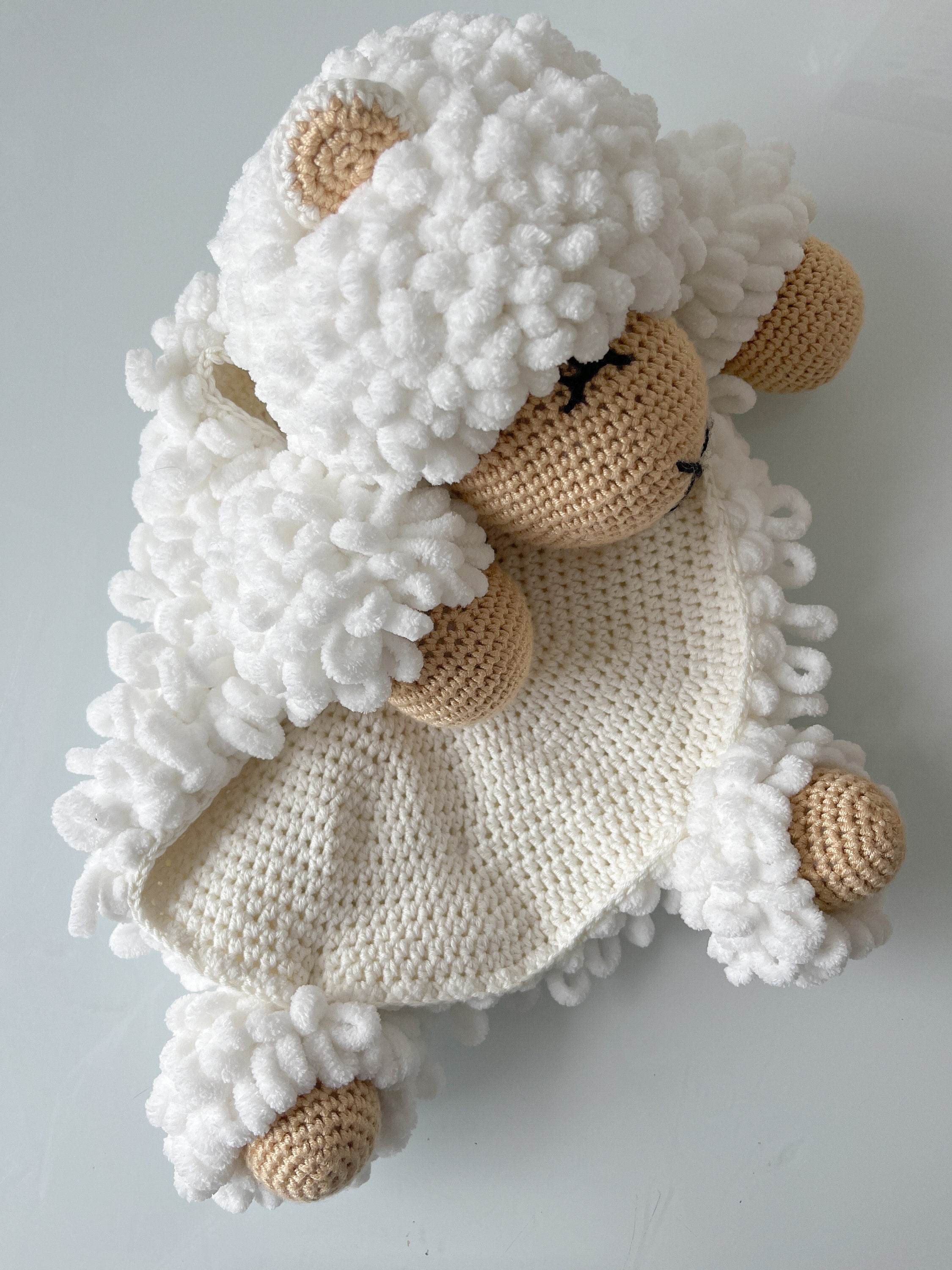 Crochet lamb soft cuddle planket - Minidreams Decor