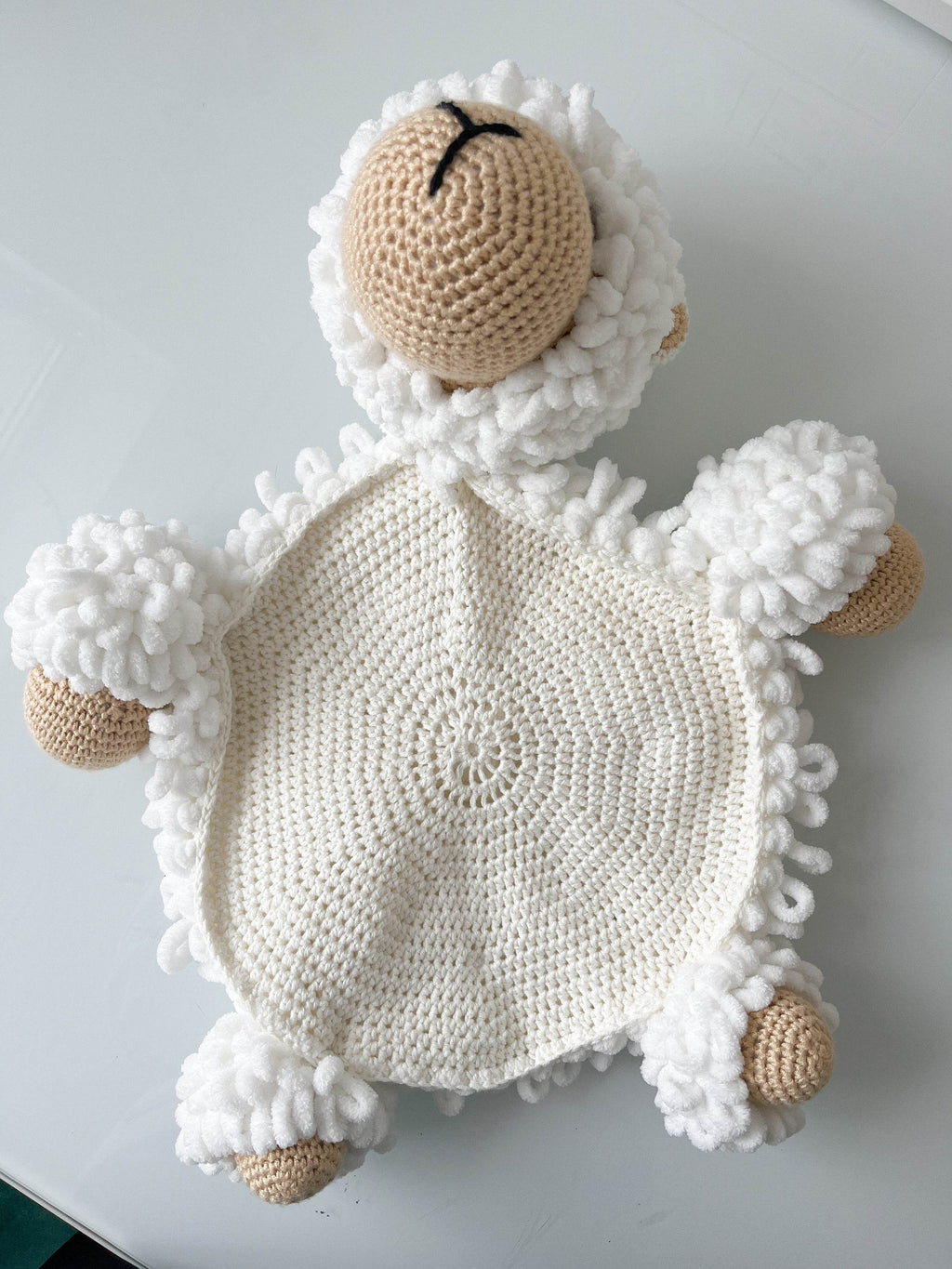 Crochet lamb soft cuddle planket - Minidreams Decor