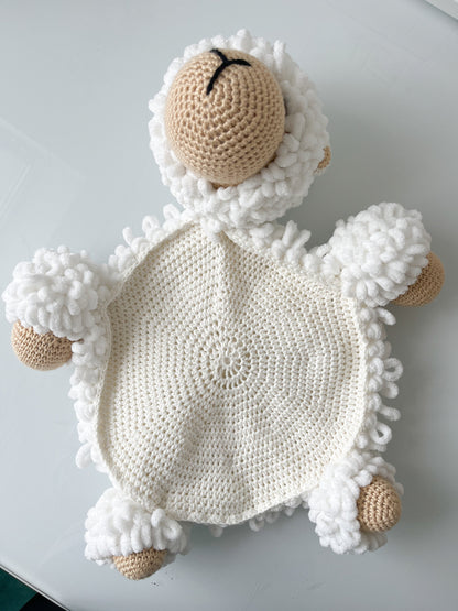 Crochet lamb soft cuddle planket