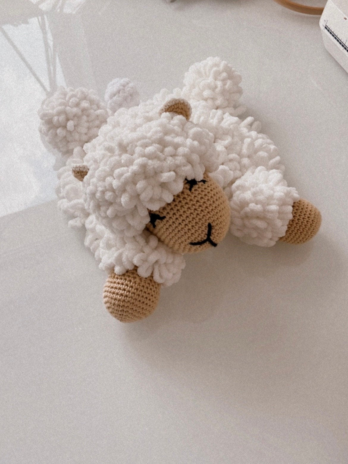 Crochet lamb soft cuddle planket