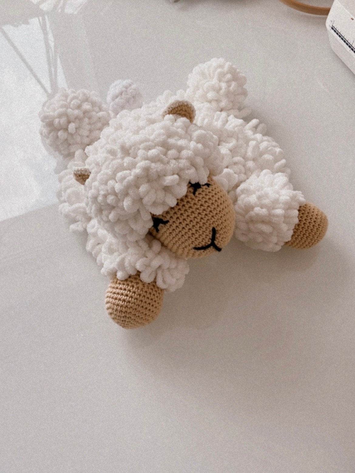 Crochet lamb soft cuddle planket - Minidreams Decor